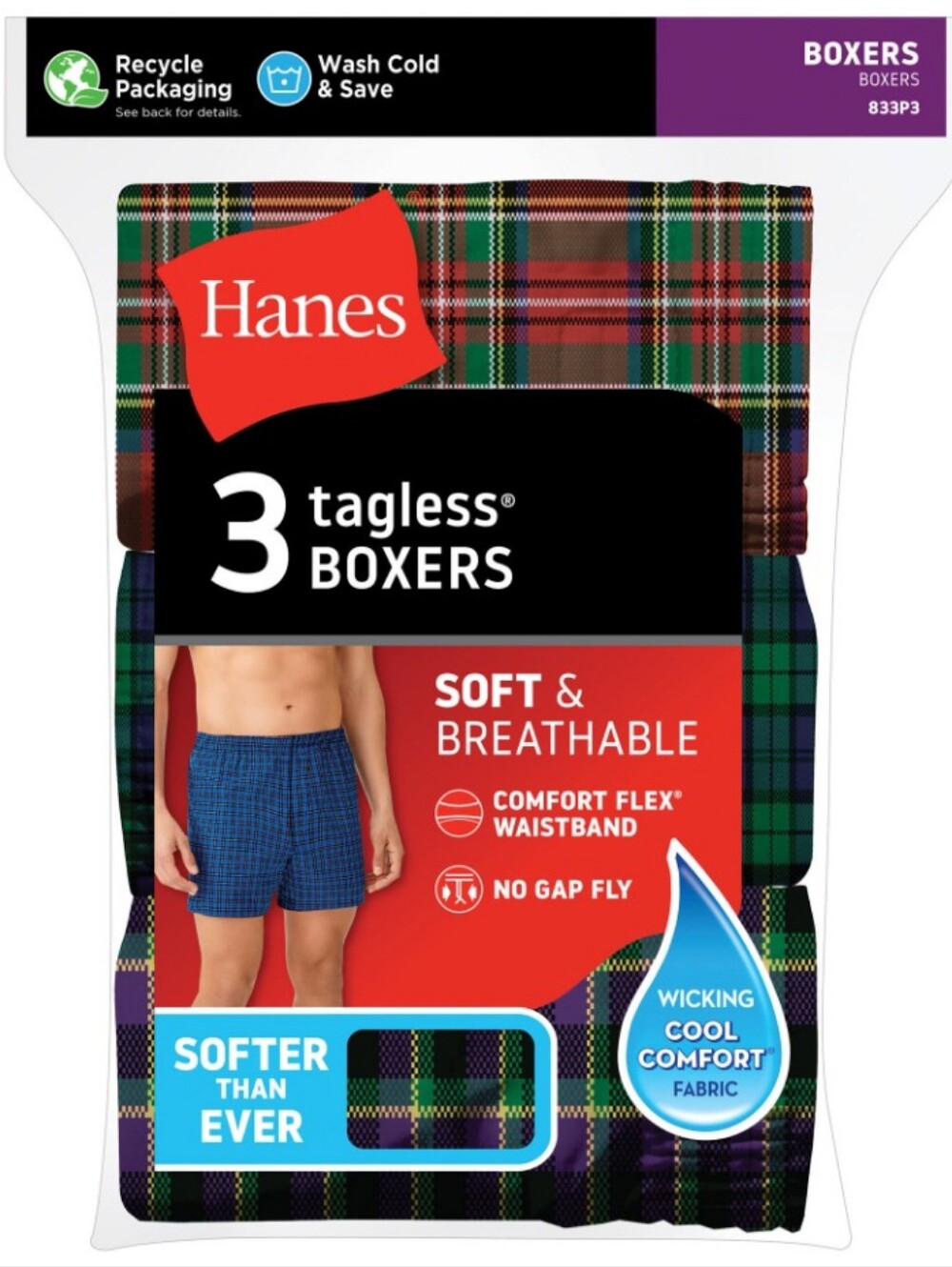 New Six (6) Pair Hanes Ultimate Mens Cotton Stretch Comfort Flex Boxer Underwear